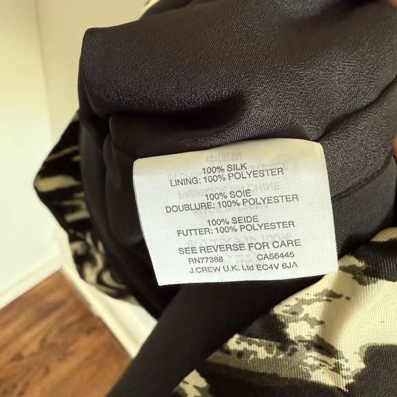 J. Crew 100% Silk Black and White Houndstooth Mini Dress, Size 000 - Picture 5 of 8